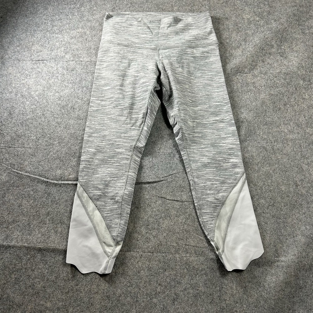 Lululemon Leggings Women's 10 Wunder Under Crop II Scallop Athleisure Gray